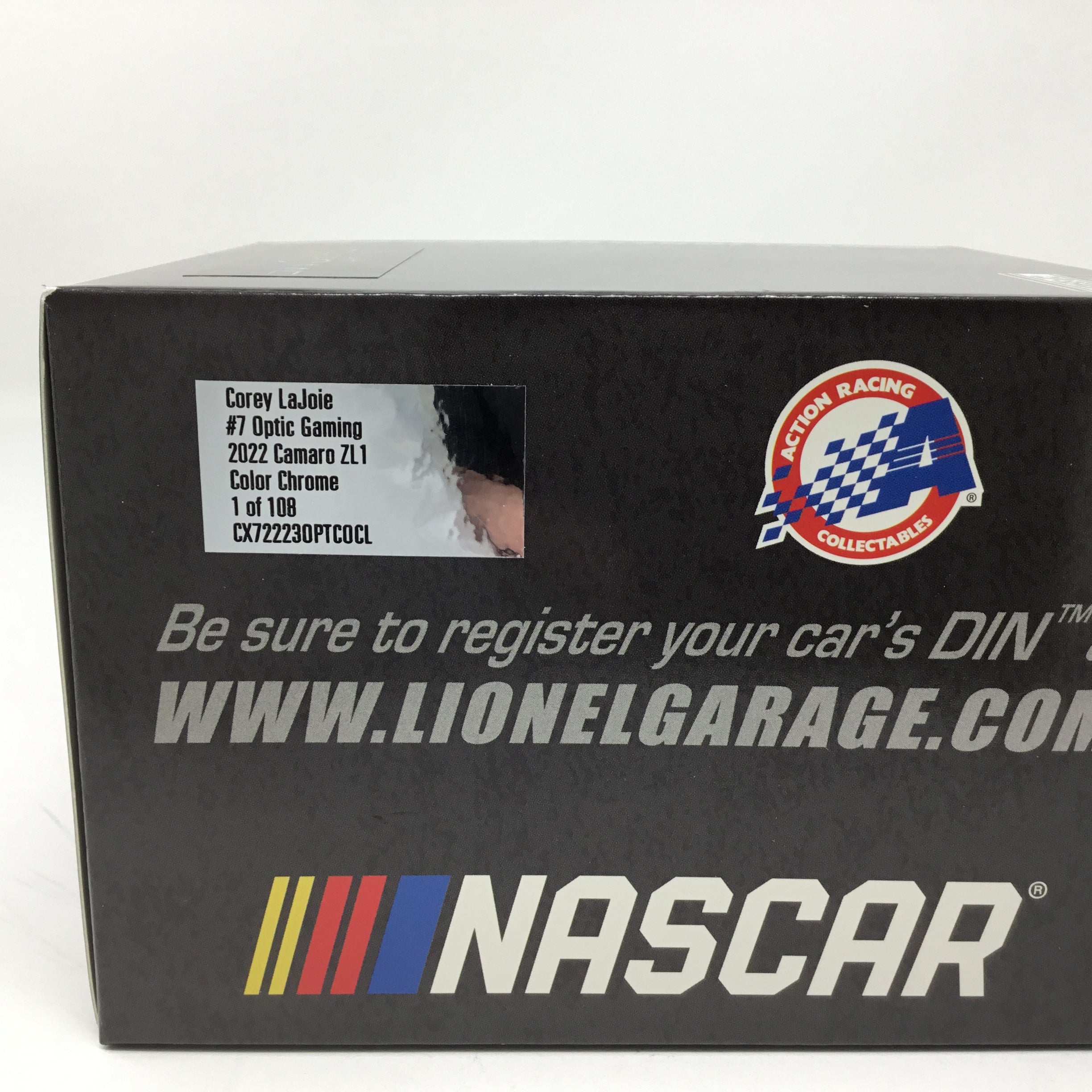 Corey LaJoie 2022 OpTic Gaming Color Chrome 124 Diecast Spoiler Diecast