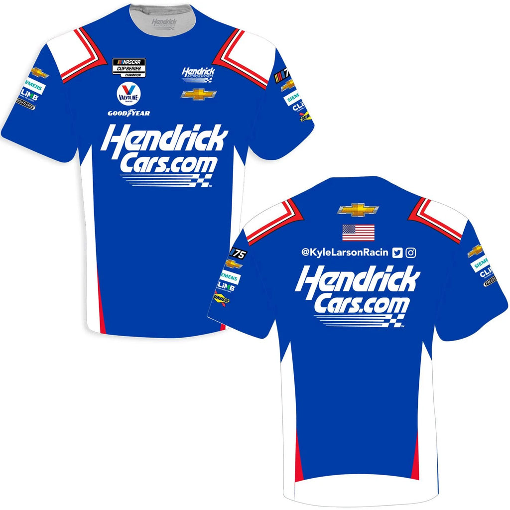 Kyle Larson 2023 HendrickCars.com Sublimated Uniform Pit Crew T-Shirt - Spoiler Diecast